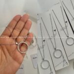 گردنبند دایره تو خالی نگین دار