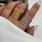 انگشتر پنج لاین آیینه ای
